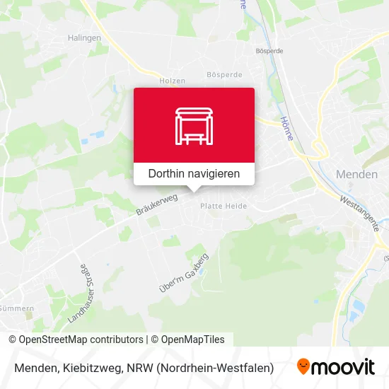 Menden, Kiebitzweg Karte