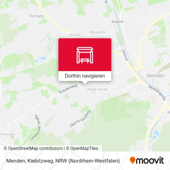 Menden, Kiebitzweg Karte