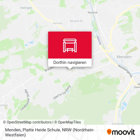 Menden, Platte Heide Schule Karte