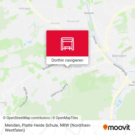 Menden, Platte Heide Schule Karte