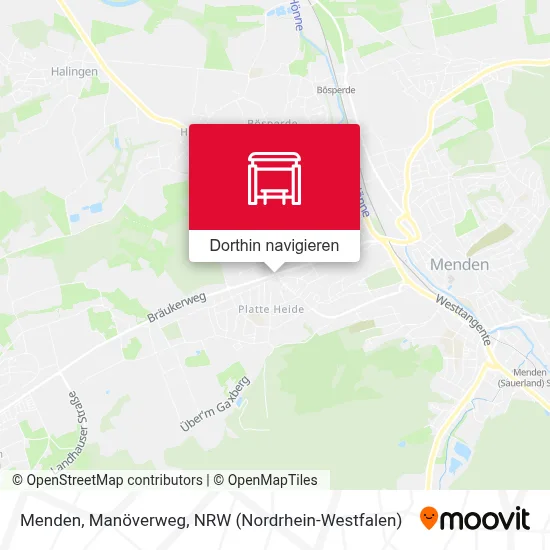 Menden, Manöverweg Karte