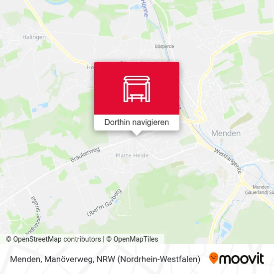 Menden, Manöverweg Karte