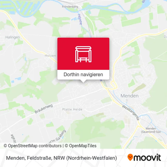 Menden, Feldstraße Karte