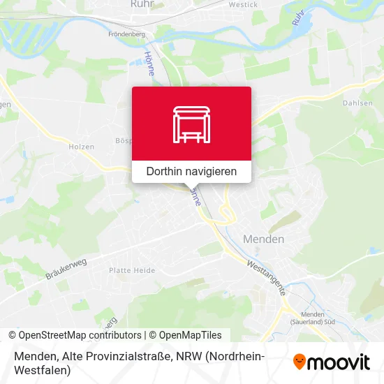 Menden, Alte Provinzialstraße Karte