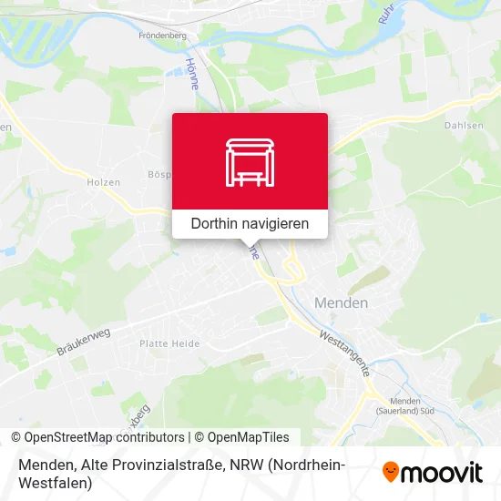 Menden, Alte Provinzialstraße Karte