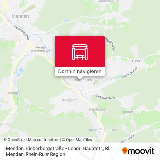 Menden, Bieberbergstraße - Lendr. Hauptstr., Ri. Menden Karte
