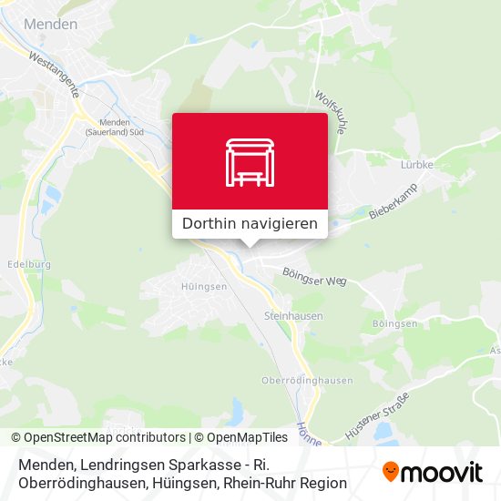 Menden, Lendringsen Sparkasse - Ri. Oberrödinghausen, Hüingsen Karte