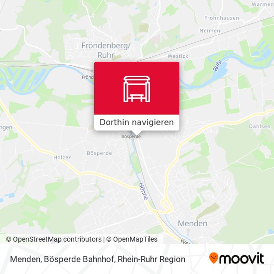 Menden, Bösperde Bahnhof Karte
