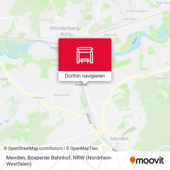 Menden, Bösperde Bahnhof Karte