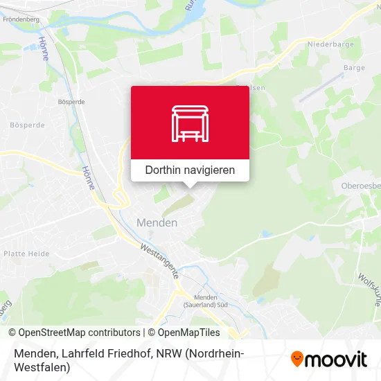 Menden, Lahrfeld Friedhof Karte