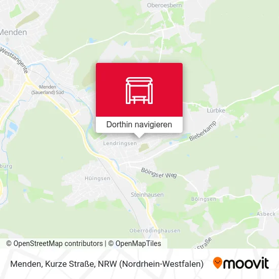 Menden, Kurze Straße Karte