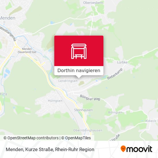 Menden, Kurze Straße Karte