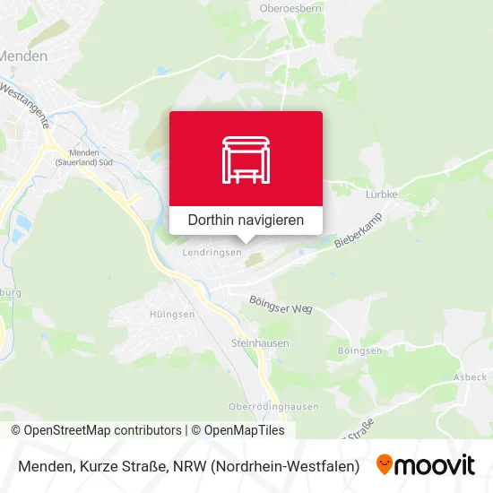 Menden, Kurze Straße Karte