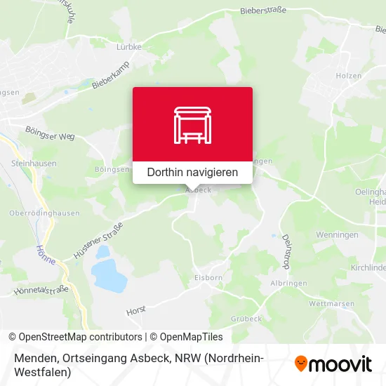 Menden, Ortseingang Asbeck Karte