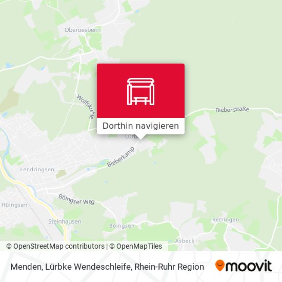 Menden, Lürbke Wendeschleife Karte