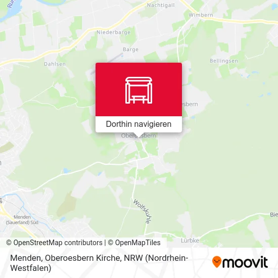 Menden, Oberoesbern Kirche Karte