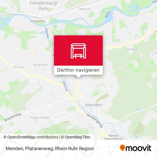 Menden, Platanenweg Karte