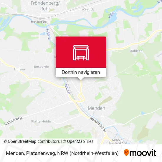 Menden, Platanenweg Karte