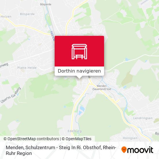 Menden, Schulzentrum - Steig In Ri. Obsthof Karte