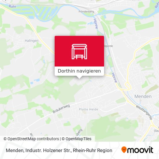 Menden, Industr. Holzener Str. Karte