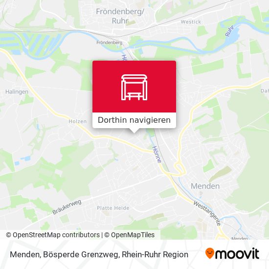 Menden, Bösperde Grenzweg Karte
