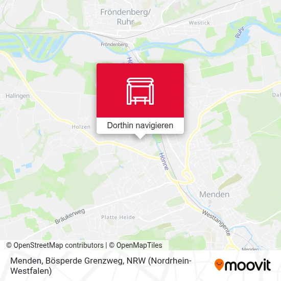 Menden, Bösperde Grenzweg Karte