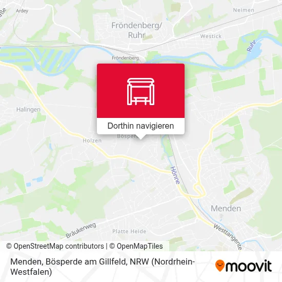 Menden, Bösperde am Gillfeld Karte