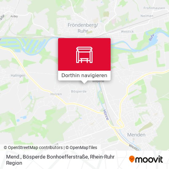 Mend., Bösperde Bonhoefferstraße Karte