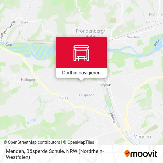 Menden, Bösperde Schule Karte