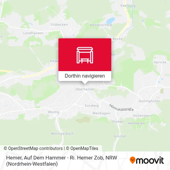 Hemer, Auf Dem Hammer - Ri. Hemer Zob Karte