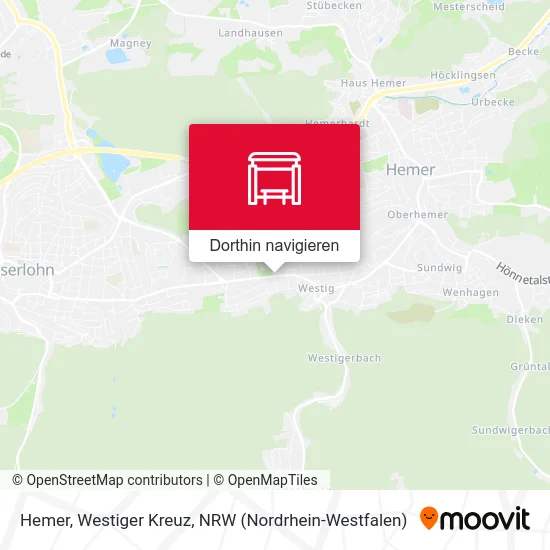 Hemer, Westiger Kreuz Karte