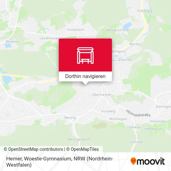 Hemer, Woeste-Gymnasium Karte