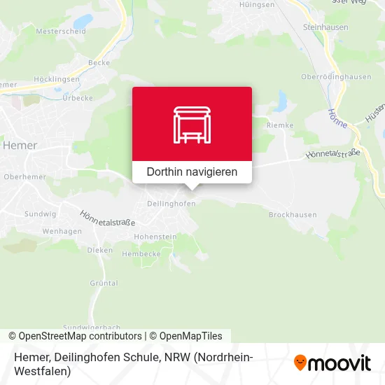 Hemer, Deilinghofen Schule Karte