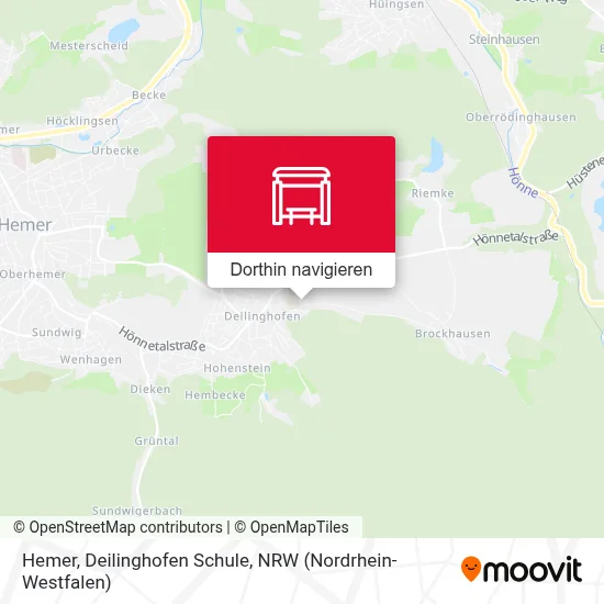 Hemer, Deilinghofen Schule Karte