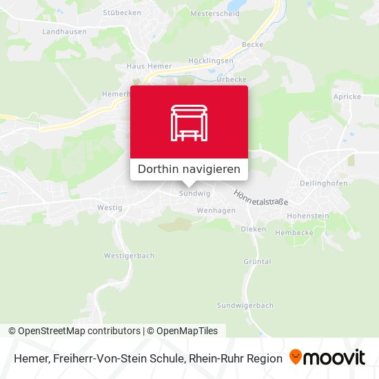 Hemer, Freiherr-Von-Stein Schule Karte