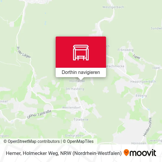 Hemer, Holmecker Weg Karte