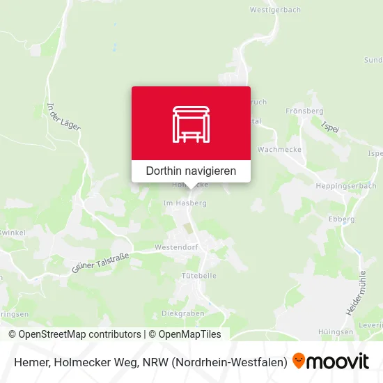 Hemer, Holmecker Weg Karte