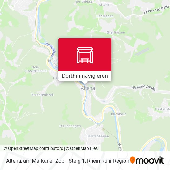 Altena, am Markaner Zob - Steig 1 Karte