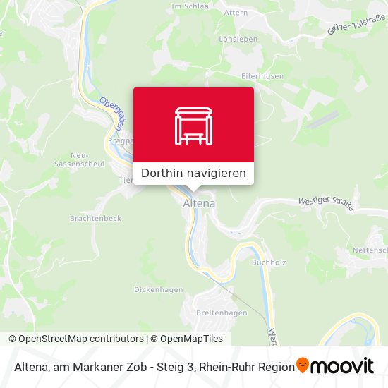 Altena, am Markaner Zob - Steig 3 Karte