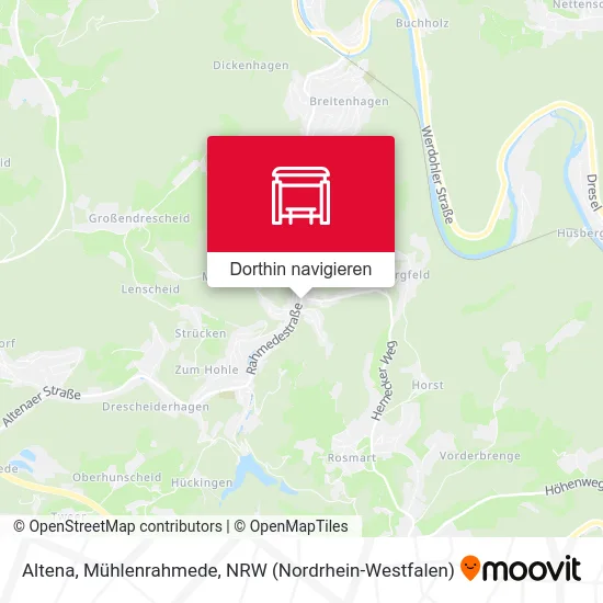 Altena, Mühlenrahmede Karte