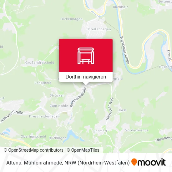 Altena, Mühlenrahmede Karte