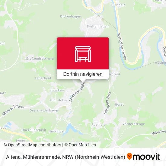 Altena, Mühlenrahmede Karte