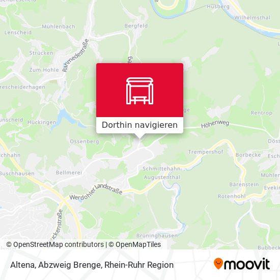 Altena, Abzweig Brenge Karte