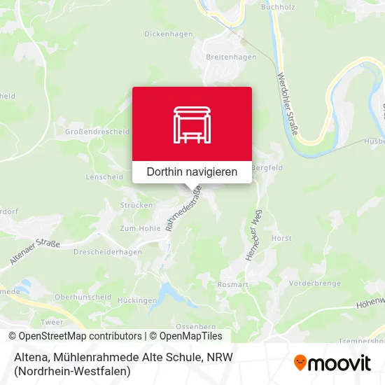 Altena, Mühlenrahmede Alte Schule Karte