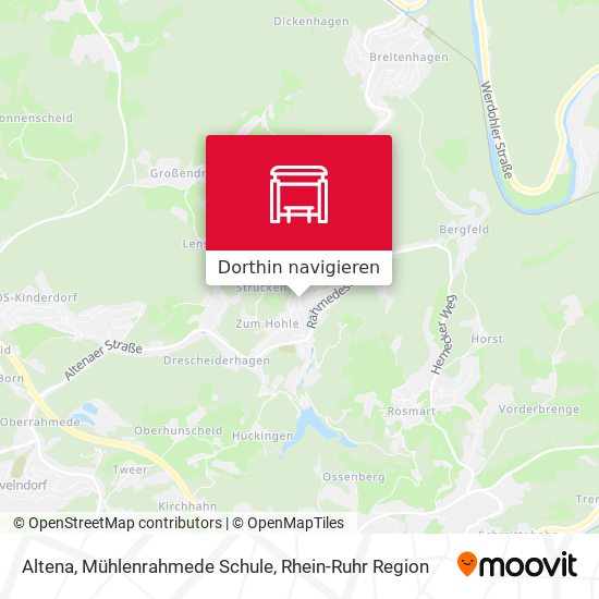 Altena, Mühlenrahmede Schule Karte
