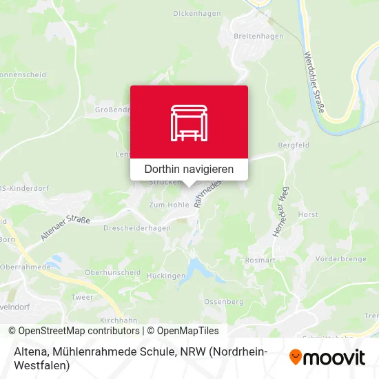 Altena, Mühlenrahmede Schule Karte