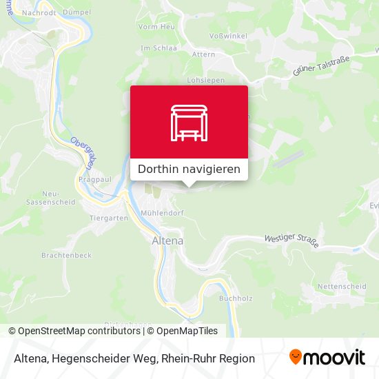 Altena, Hegenscheider Weg Karte