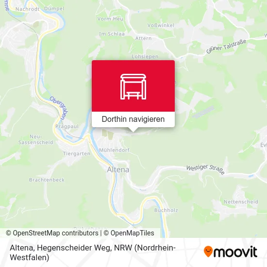 Altena, Hegenscheider Weg Karte
