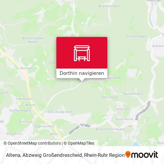 Altena, Abzweig Großendrescheid Karte
