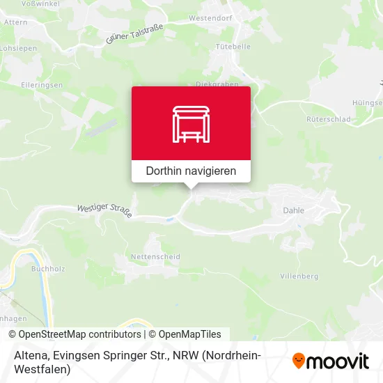 Altena, Evingsen Springer Str. Karte